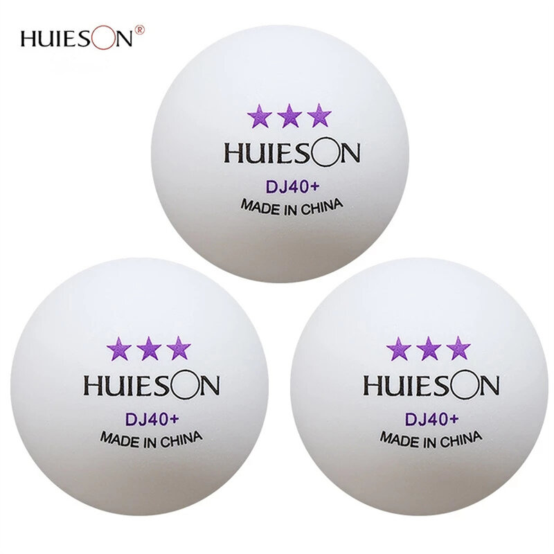 DJ40 huieson ใหม่ + 3ดาว ABS ลูกบอลลายกีฬาปิงปองวัสดุใหม่ลูกบอลปิงปองแบบมืออาชีพลูกบอลฝึก