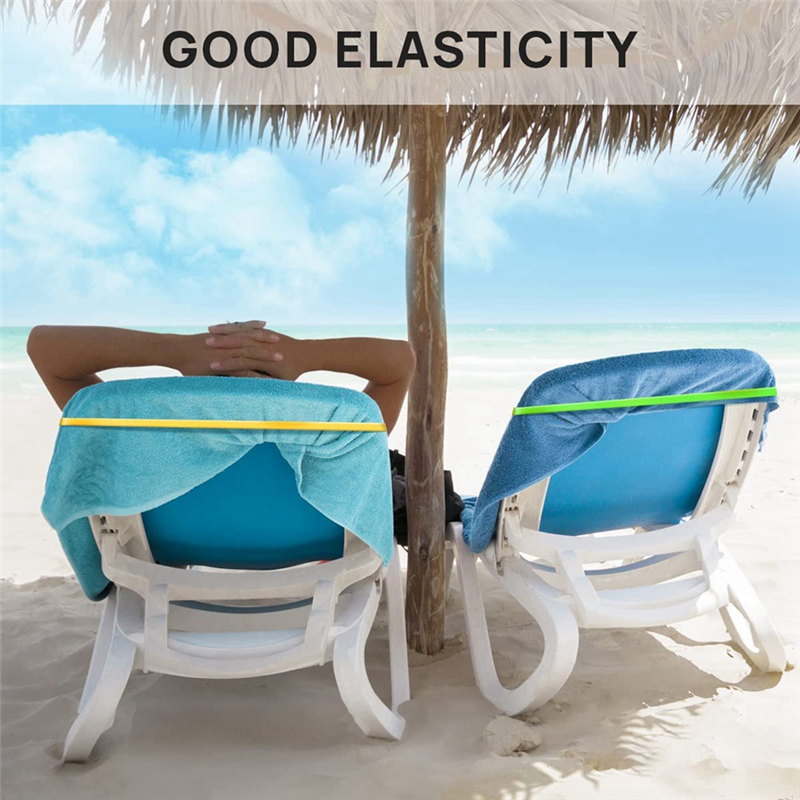 Elastic Praia Toalha Bandas, Cadeira Clipes, Bandas Multicolor para Swim Vacation, 12 Pcs