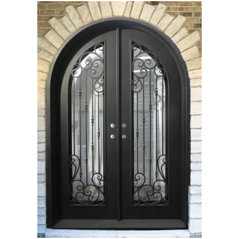 Handmade Modern Iron Door Designs Iron Doors Exterior  With Operable Glass Wrought Iron Door
