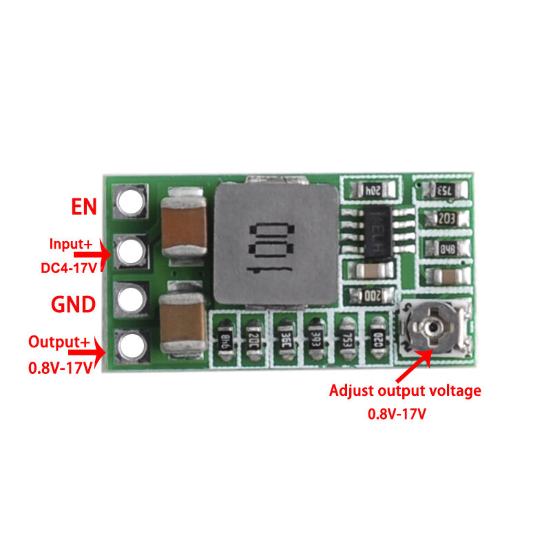 Módulo de fuente de alimentación reductor de voltaje ajustable, Mini DC-DC, 4-17V a 5V, 3a, 97.5% V, 1,8 V, 2,5 V, 3,3 V, 5V, 9V, 12V, 10 Uds.