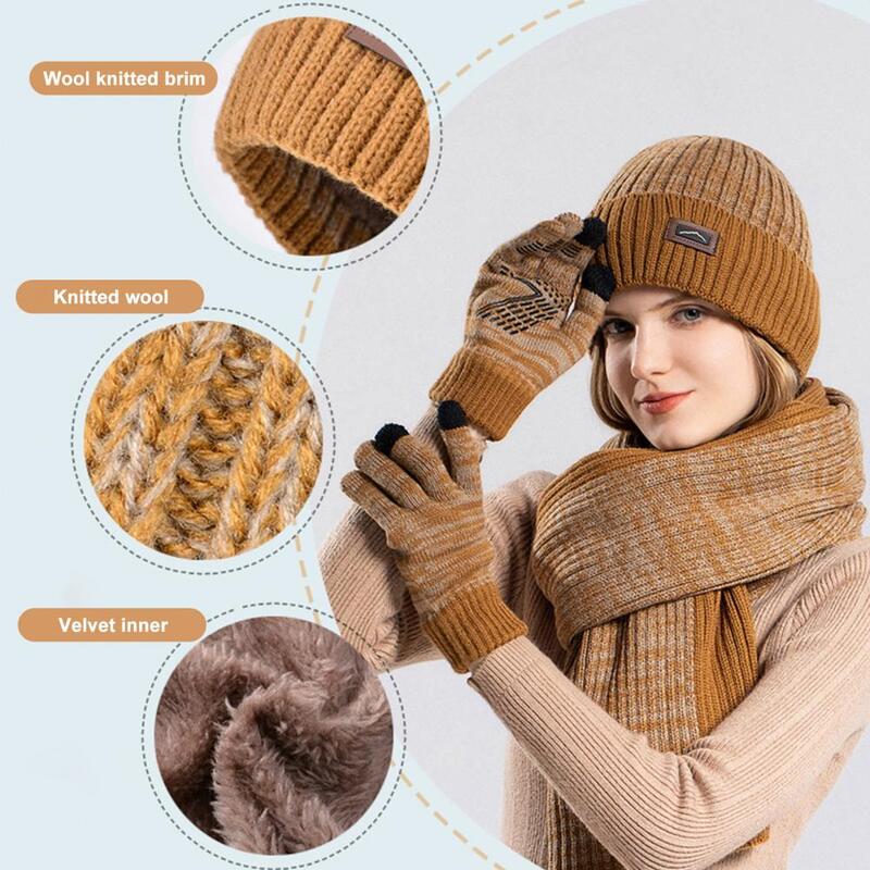 Conjunto de accesorios de invierno para hombres, bufanda de punto larga, forro polar ultragrueso, gorro cálido, guantes, súper suave