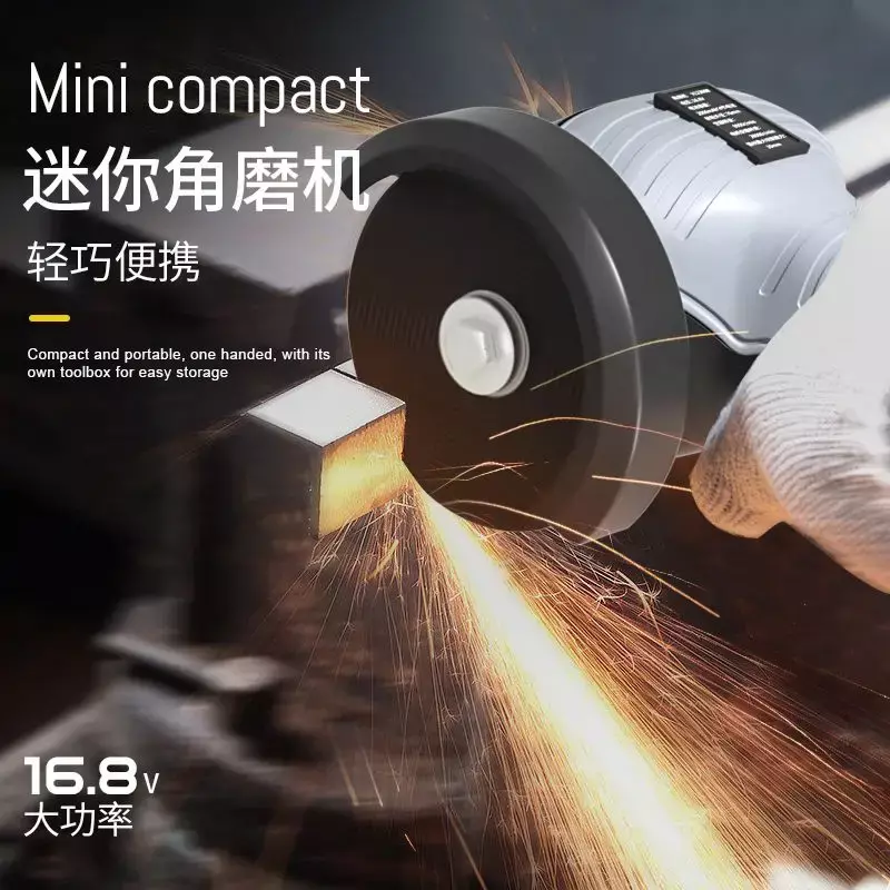 16.8V Cordless Electric Angle Grinder 9000r/min Lithium Battery Mini Polishing Grinding Machine Diamond Cutting Power Grinder