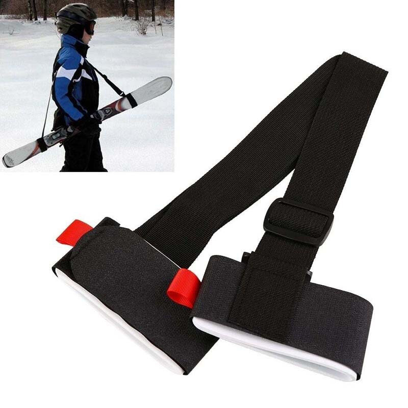 Нейлоновый плечевой ремень для катания на лыжах, ремни для ручек, регулируемые ремни с застежкой-липучкой, черная нейлоновая сумка для катания на лыжах