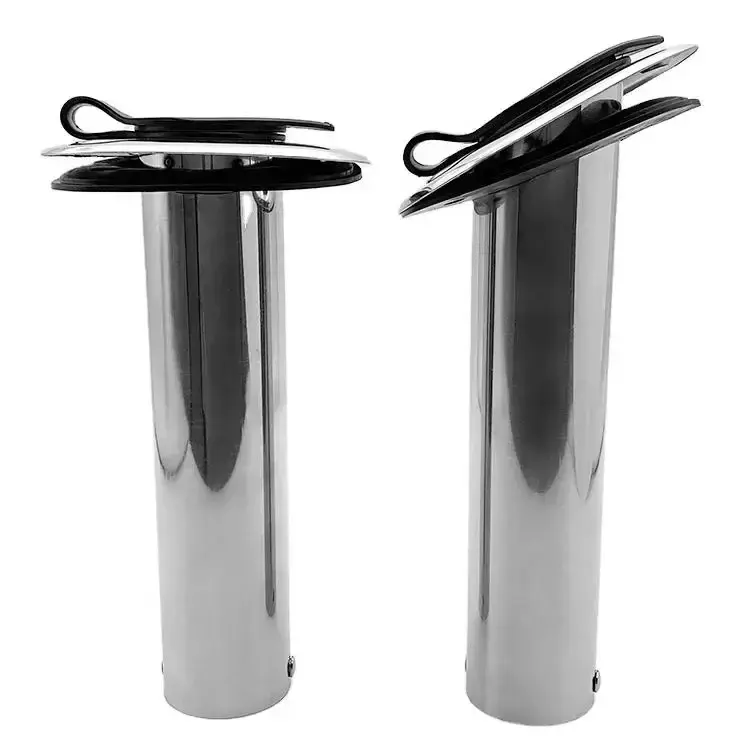 316 Stainless Steel Fishing Rod Holder with PVC Cap Inner Tube and Gasket 15/30/90 Degree for Boat Marine Accessories