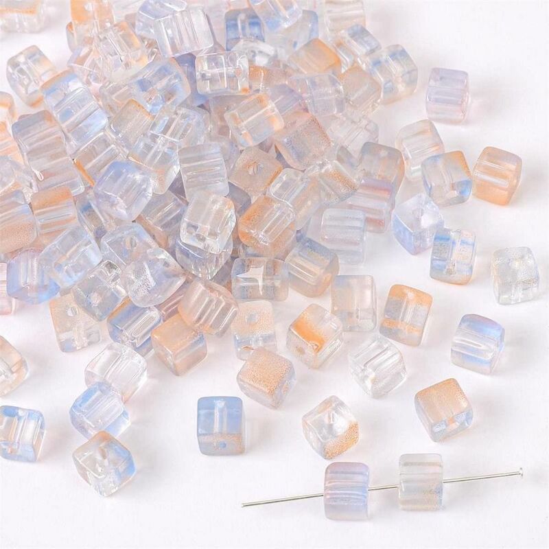 7mm DIY Perlen mit Zucker würfeln Glas transparent machen Armband Schmuck Zubehör farbige DIY Perlen hand verrückte Perlen Materialien
