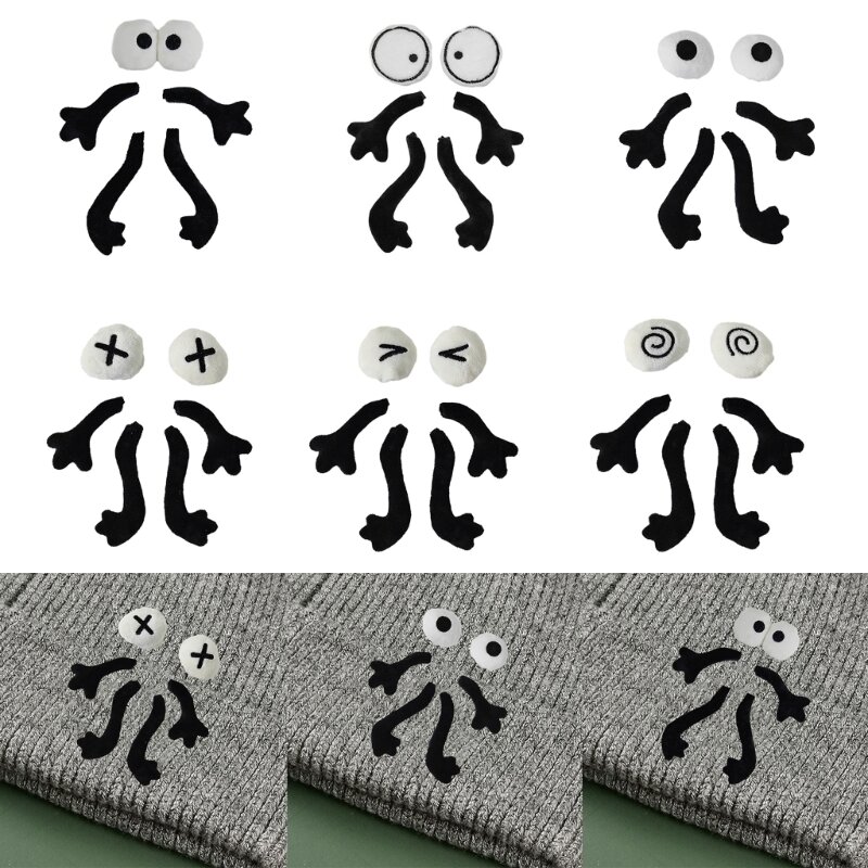 1set Cartoon Coal Ball Eyeball/Limbs Shape Applique for DIY Toy Hat Sewing Supplies Patches Hair Clip Decor
