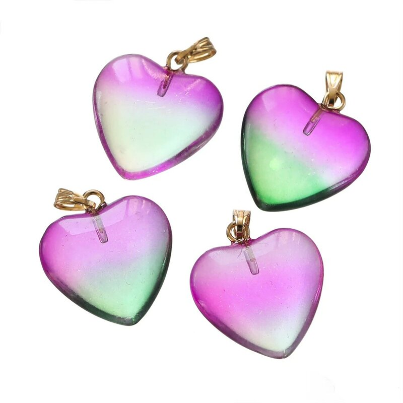 10Pcs 20x22mm Czech Lampwork Crystal Glass Heart Beads Charms pendant DIY Handmade Jewelry Making Necklaces Earrings Supplies