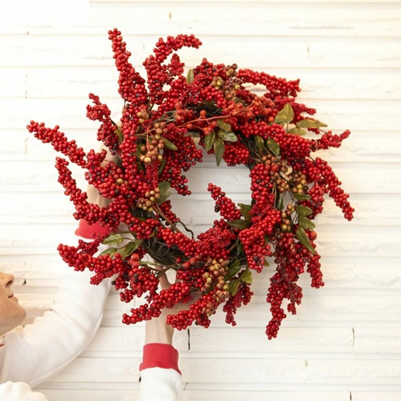 5 buah perlengkapan pesta Berry merah natal DIY dekorasi pesta bunga imitasi cabang Berry busa rumah simulasi