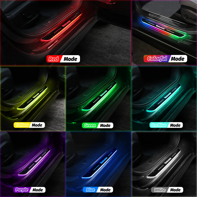 For Ford Transit 2006-2023 Car Door Sill Light Customized Logo LED 2019 2020 2021 2022 Welcome Threshold Pedal Lamp Accessories