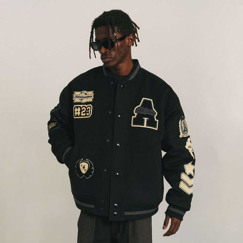 Мужская бейсбольная форма с вышивкой Y2K, ретро-куртка в стиле хип-хоп, осенне-зимняя свободная Модная брендовая куртка с V-образным вырезом для пар