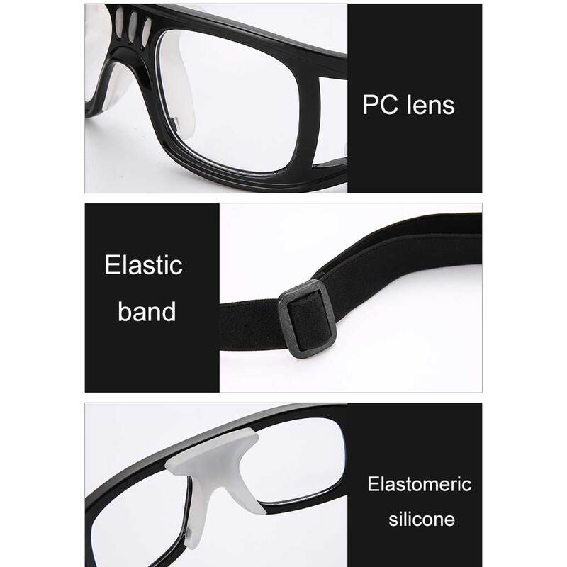 Heren Sportbril Herbruikbare Beschermende Bril Basketbal Lacrosse Brillen Pc Frame Elastische Riem Brillen Sportuitrusting