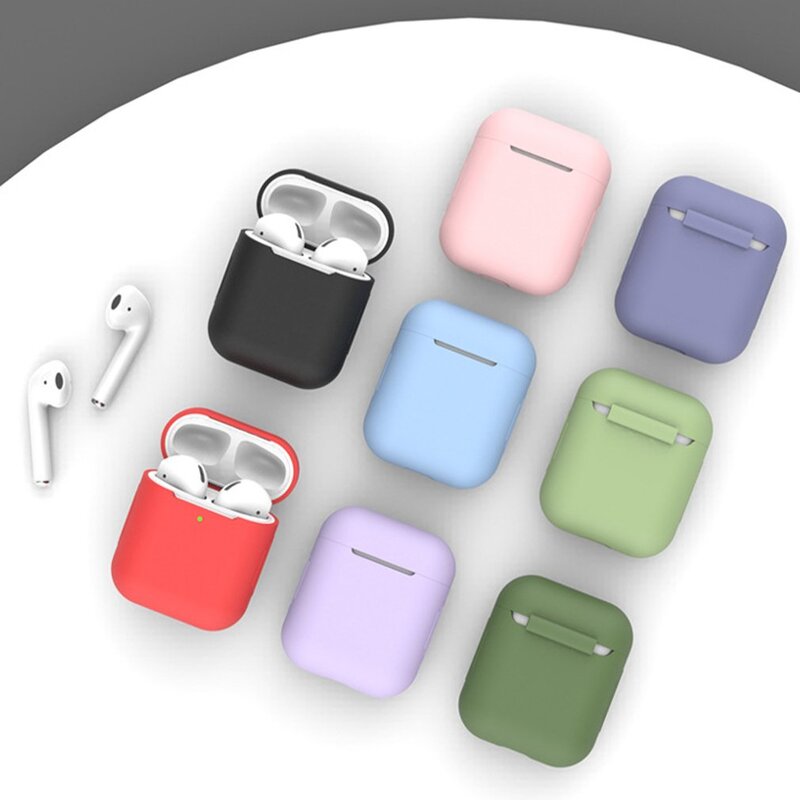 Nowe miękkie silikonowe futerały dla Airpods1 2nd ochronne słuchawki pokrywy skrzynka słuchawki przypadki ochronne dla Apple Airpods 2/1 okładka