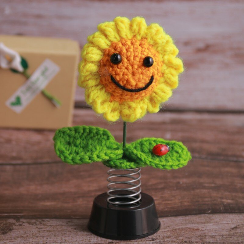 Dekorasi dasbor otomotif bentuk bunga matahari kepala Ayun, Aksesori Mobil Mini, bunga aster bunga matahari, liburan, hadiah kecil