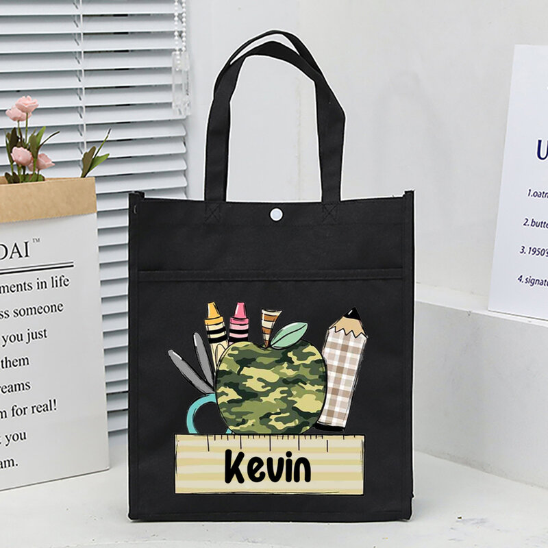 Персонализированная Детская сумка-тоут для библиотеки, сумка для школы и чтения с именем на заказ, детский подарок для школы и дня рождения