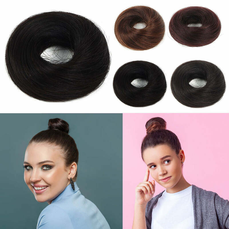 Moño de pelo sintético rizado para mujer, bandas para el cabello desordenadas, banda elástica Updo, postizos con flecos y volumen, nuevo