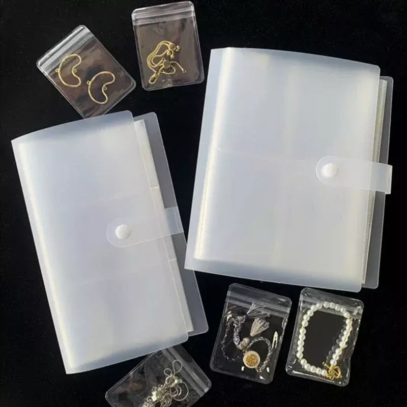 Boîtes de rangement transparentes pour bijoux, sac anti-d'effets, porte-livre pour collier, bracelet et bague, albums de bureau