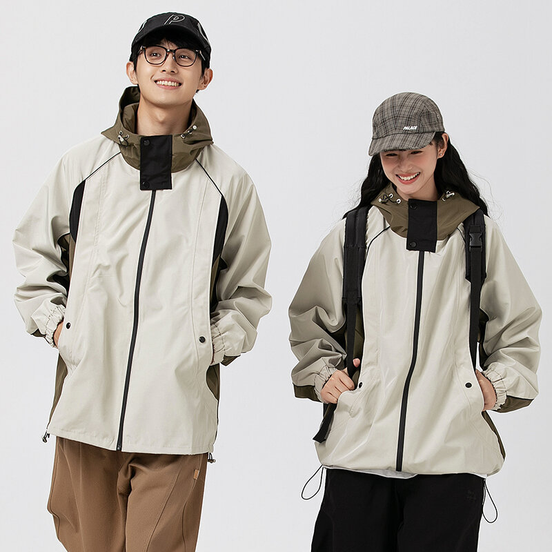 UMI MAO-chaqueta con capucha para hombre y mujer, abrigo de trabajo con contraste de Color, moda japonesa, primavera y otoño, novedad de 2024