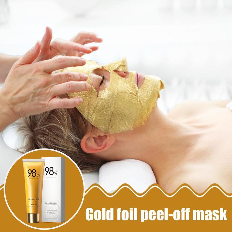 Mascarilla facial exfoliante dorada para la cara, máscara facial efectiva de lámina dorada para eliminar arrugas, 80g
