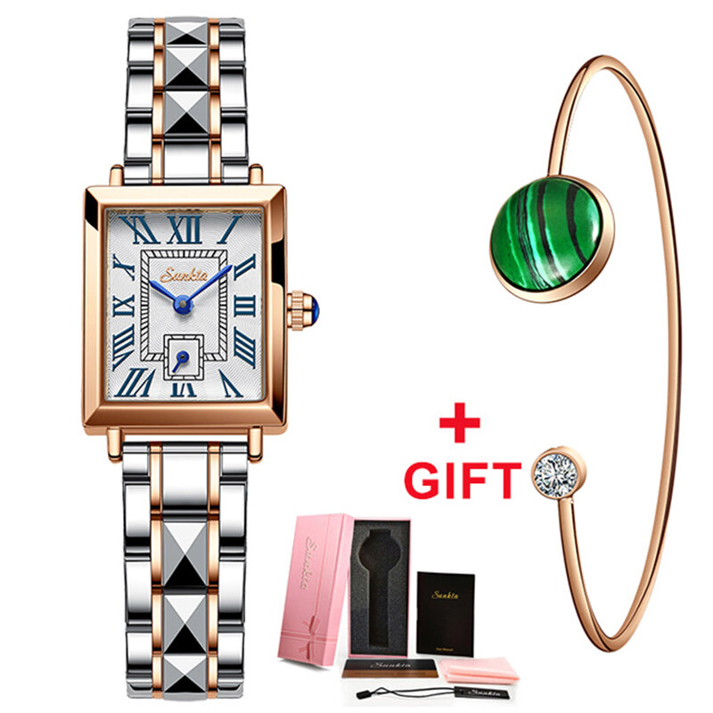 LIGE jam tangan wanita, jam tangan perempuan Quartz, Stainless Steel, anti air, merek terkenal, modis, mewah