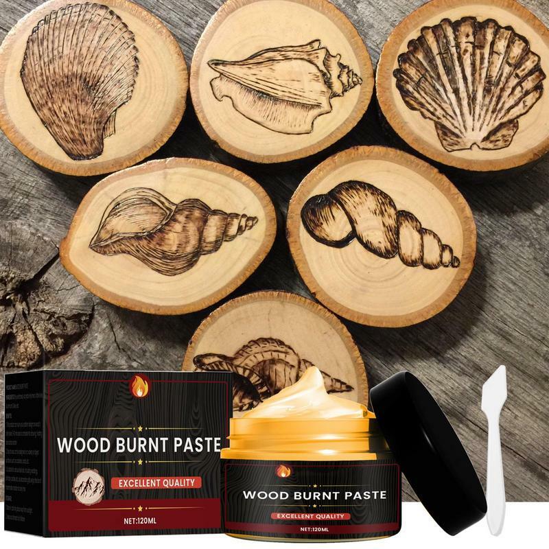 Pasta quemadora de madera fácil de aplicar, Gel de combustión artesanal de madera, accesorios de pirograbado DIY multifuncionales para papel