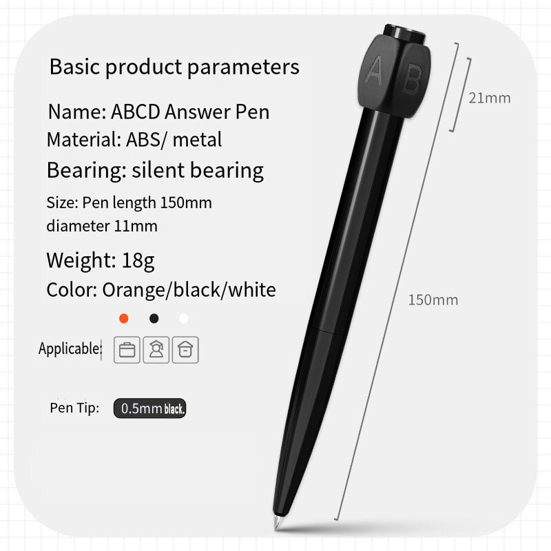 Nuova penna Gel rotante di decompressione Answer Pen novità Abcd scegli penna a sfera personalità cancelleria per studenti 0.5mm