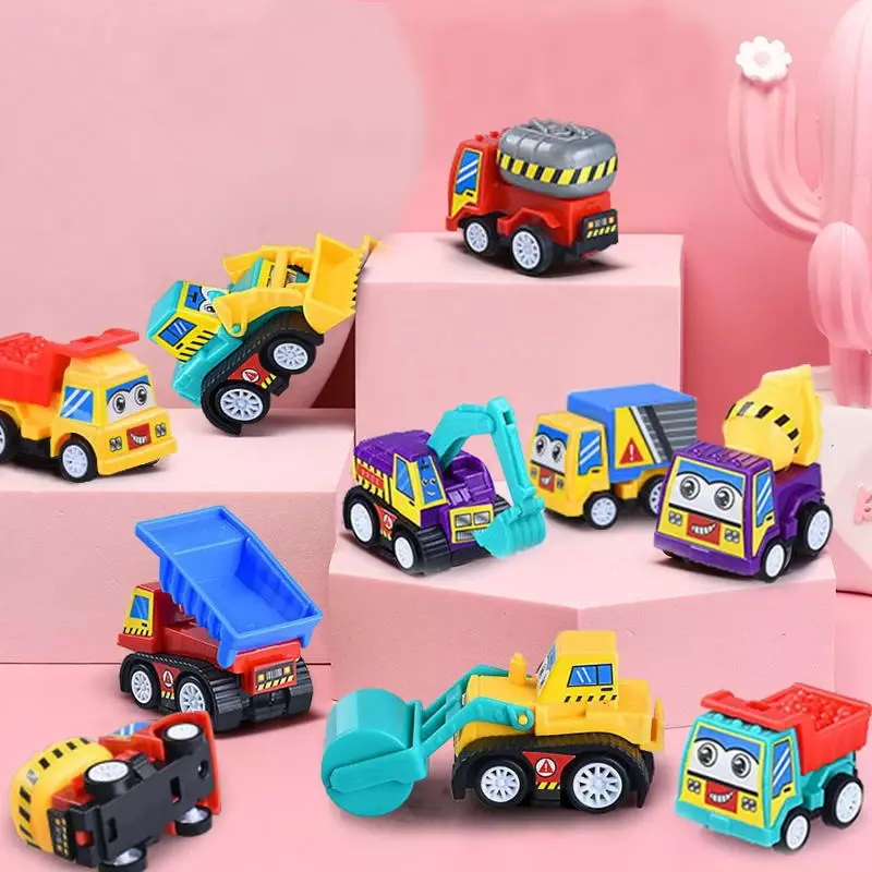 6pcs Car Model Toy Pull Back Car Toys Mobile Vehicle Engineering Vehicle Model Kid Mini Cars Boy Gift Diecasts Toy Children
