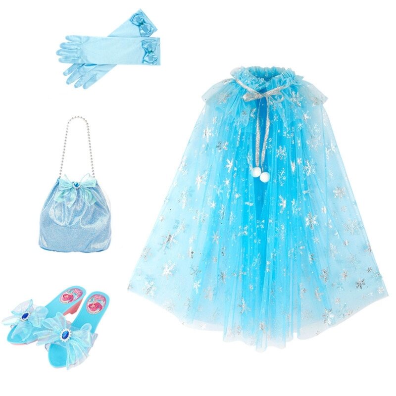 Ropa vestir princesa para niña pequeña, incluye guantes, bolso, regalos juguete, envío directo