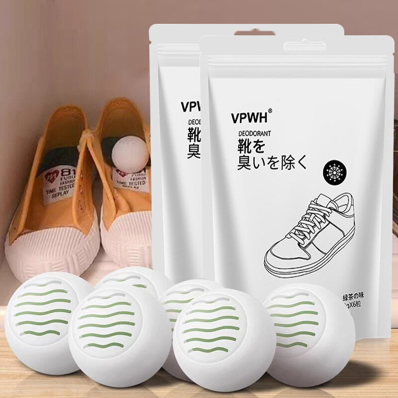 Desodorizador de zapatos de bola de 6 piezas, bola ambientadora, fragancia afrutada, desodorante esencial para el cuidado de los pies