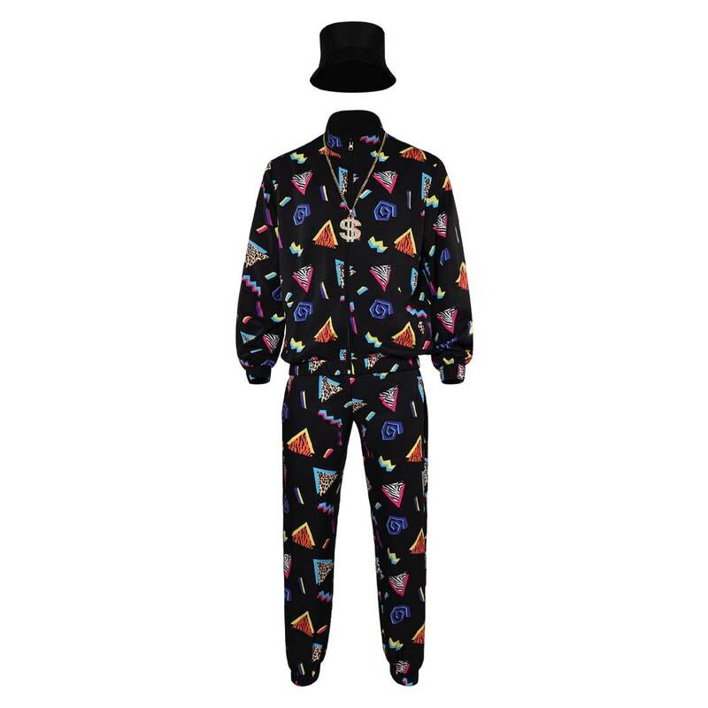 Maschio anni '80 anni '90 Retro Cosplay Sportwear Hat 7 pz/set Stage Performance Jacket Pants Costume uomo Halloween Carnival travestimento Suit