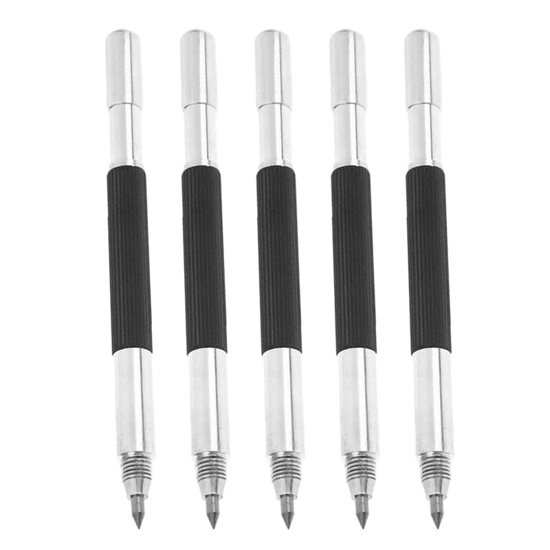 قلم نساخ مزدوج النهاية ، أداة متينة ، أسود وفضي ، كربيد التنجستن ، صوفي ، 5