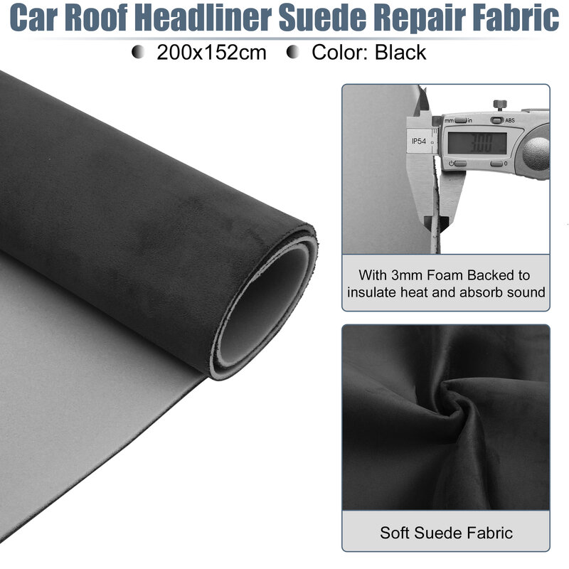 UXCELL Suede Headliner Fabric Foam Backed per Car Truck Interior Trim Protect Aging rotto sbiadito sostituzione fai da te 200 x152cm
