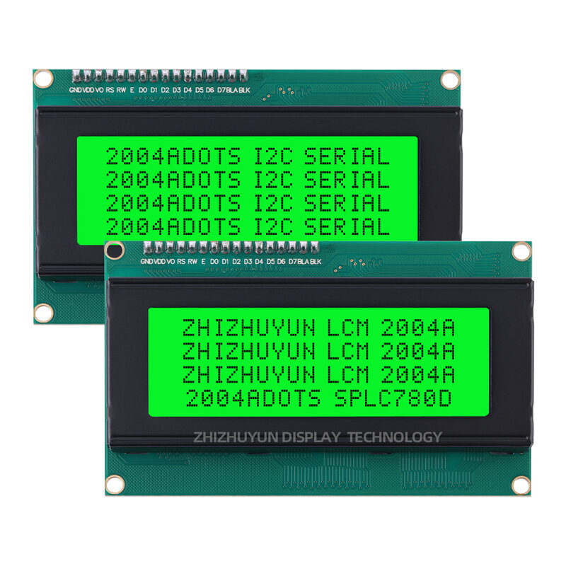 Papan adaptor IIC 2004A, karakter hitam cahaya oranye layar LCD PCF8574 modul voltase 5V pengontrol SPLC780D