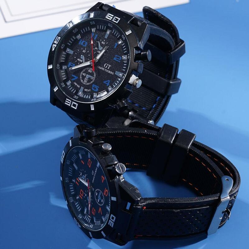 남성용 실리콘 레저 시계, 스포츠 패션 손목 시계, 개성 클래식 방수 전자 시계