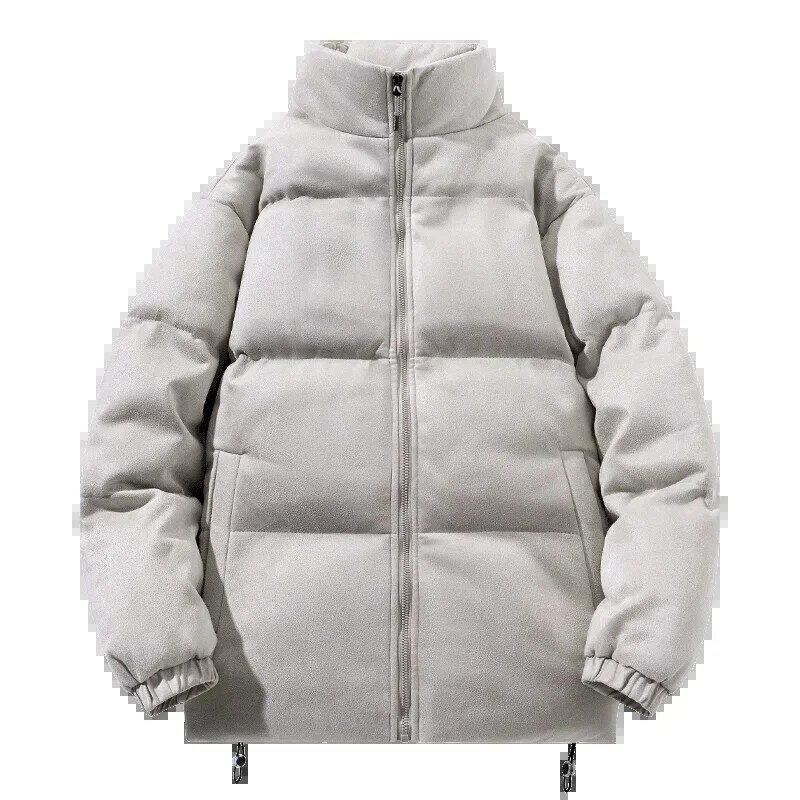 Męska zimowa kurtka w jednolitym kolorze i płaszcz bawełniana 2024 nowa Parka wiatroszczelna gruba ciepłe męskie Hip-hop