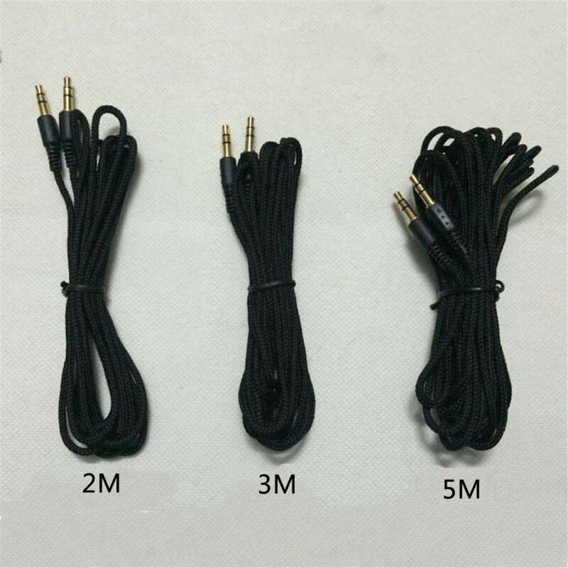 Kabel ekstensi 2m/3 m/5m 3.5mm, kabel bantu AUX pria KE pria, kabel Audio Stereo untuk ponsel PC MP4 CD mobil