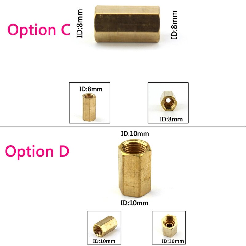 Copper Double End Male Plug Quick Coupler Connector M10x1 M8x1 Female Male Thread Air Socket Connection Fittings