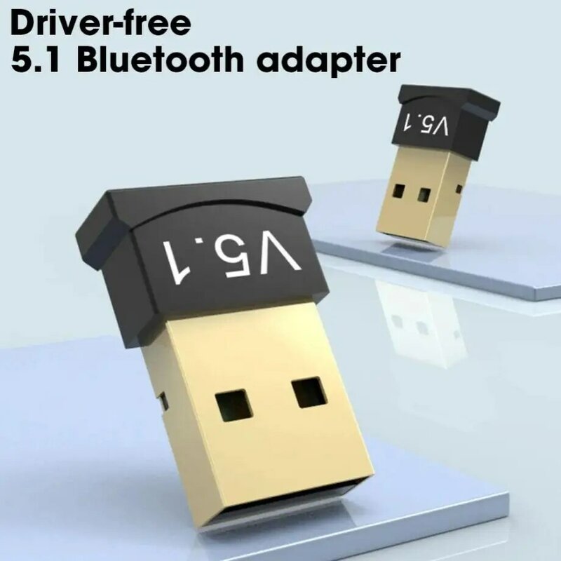 Adaptor USB Bluetooth 5.1, penerima Transmitter USB Bluetooth V5.1 Audio Bluetooth Dongle nirkabel USB adaptor untuk PC Laptop komputer