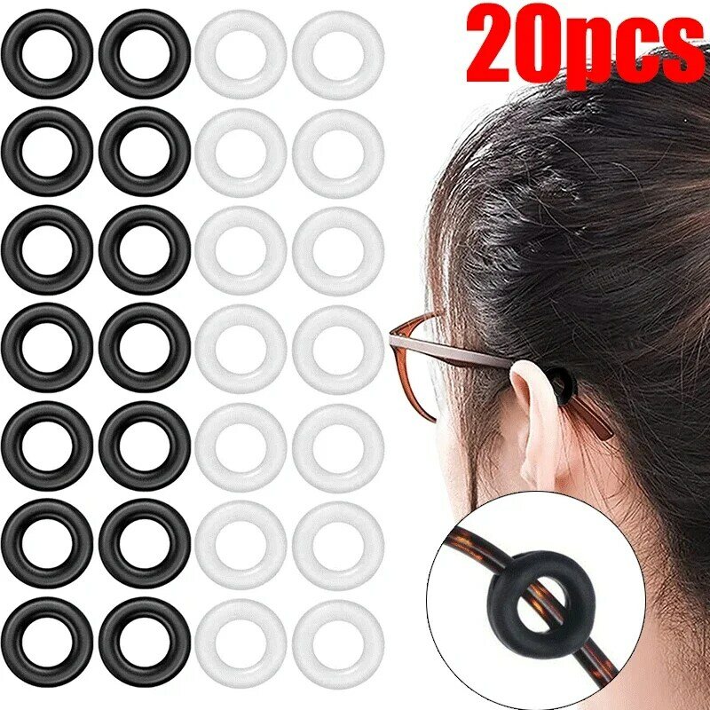 20 sztuk przezroczyste silikonowe antypoślizgowe okulary ucha haki okrągły uchwyt ustalający elastyczne okulary zaczep na ucho akcesoria do okularów