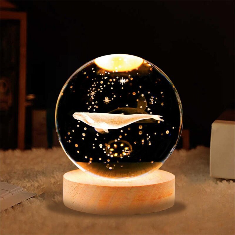 Świecące gwiaździste niebo jeden jeleń ma twoją kryształową kulę mała lampka nocna atmosferę projekcji lekka kreatywna nowa dziwna mały prezent