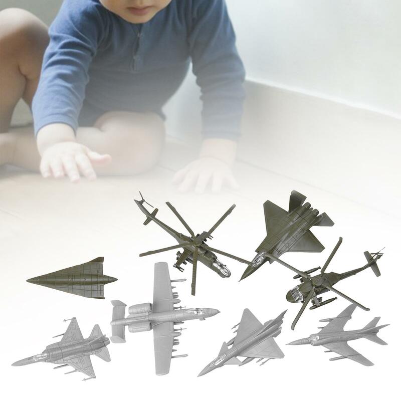 전투기 헬리콥터 모델 컬렉션 항공 수집품, 8x 4D DIY 장난감