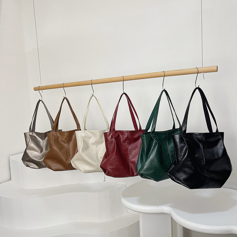 Black Women's Bag Large Capacity Shoulder Bags High Quality PU Leather Handbags and Purse Female Protable Shopping Bag Tote ﻿
