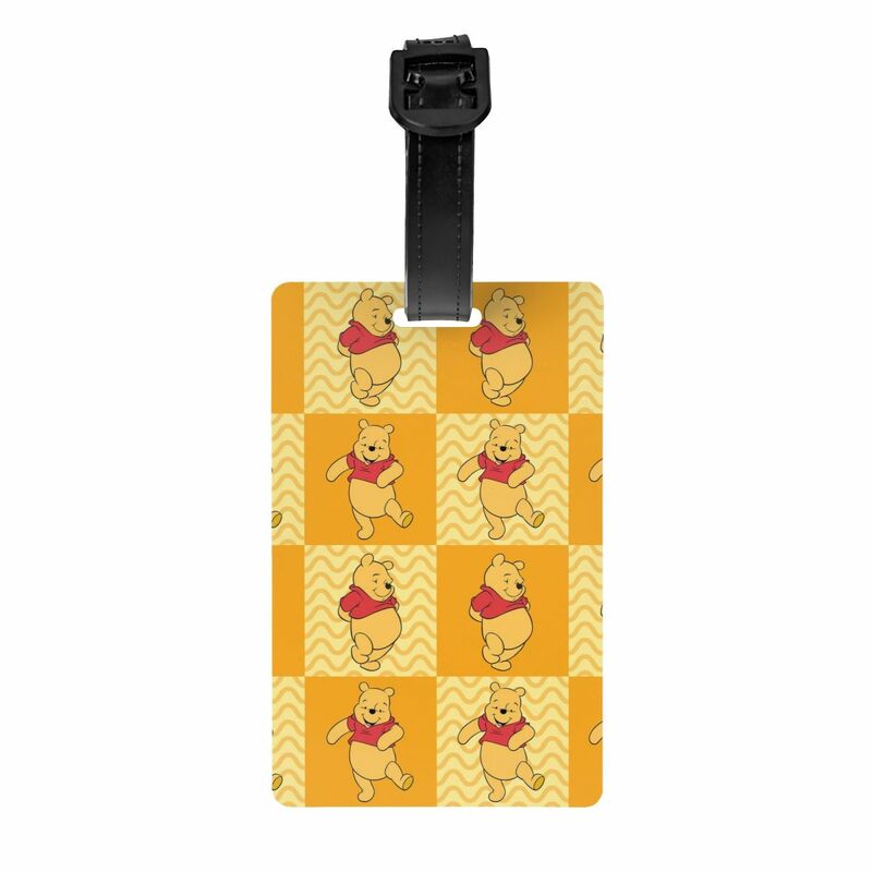 Custom Winnie The Pooh Luggage Tag Cartoon Bear Suitcase Baggage Privacy Cover ID Label