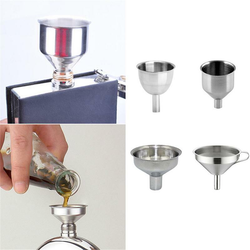 Funil De Aço Inoxidável Mini Universal Oil Funnel Durable Funnel Acessórios de Cozinha para Transferência Liquid Oil Jam Spice Powder