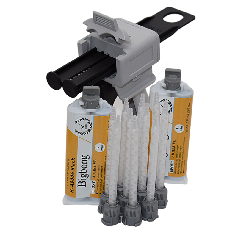 10pcs 1:1 Static Mixing Nozzles and 2pcs 50ml Black AB Glues 1:1 Epoxy Glue Adhesives with 50ml Glue Gun 1:1 Manual Caulking Gun