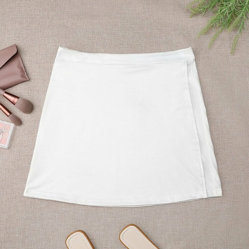 Mini jupe design blanc pour femme, esthétique des années 90