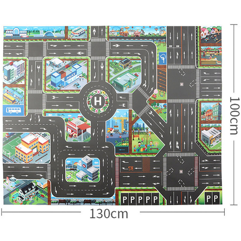 子供のための都市のトラゲームマット,6つのおもちゃのカーペット,クリスマスと誕生日のギフト,教育用マット