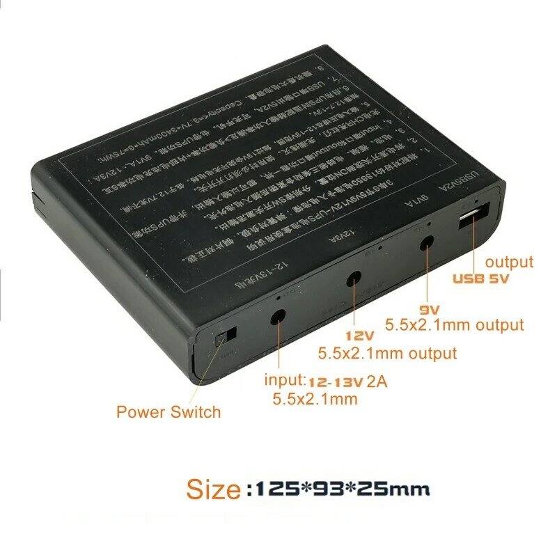 DIY 18650 แบตเตอรี่ 5V USB + 9V 12V 5.5x2.1 มม.กล่องจ่ายไฟ UPS สำหรับเราเตอร์ WiFi