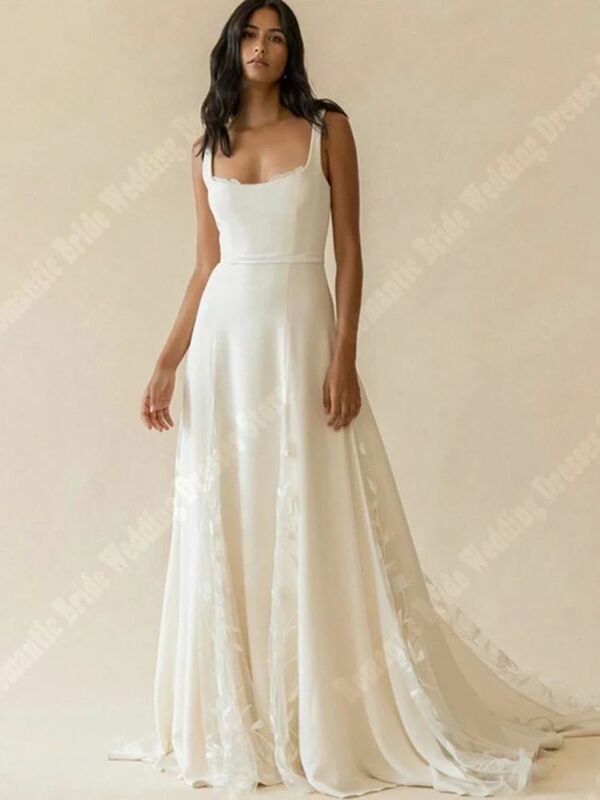 Женское свадебное платье на бретелях-спагетти, длинное платье принцессы, модель 2024