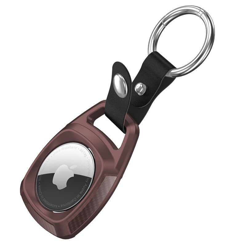 Apple Airtag用の半透明のキーリング,キーリング付き保護カバー