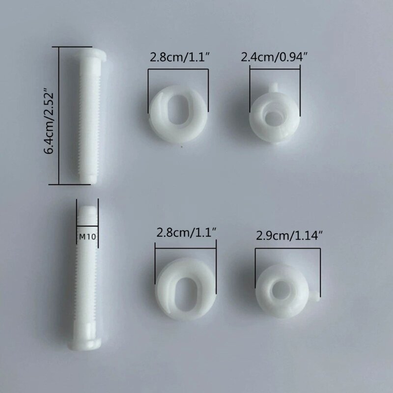 Parafusos vaso sanitário fáceis usar Parafusos vaso sanitário confiáveis ​​Parafuso plástico perfeito para uso